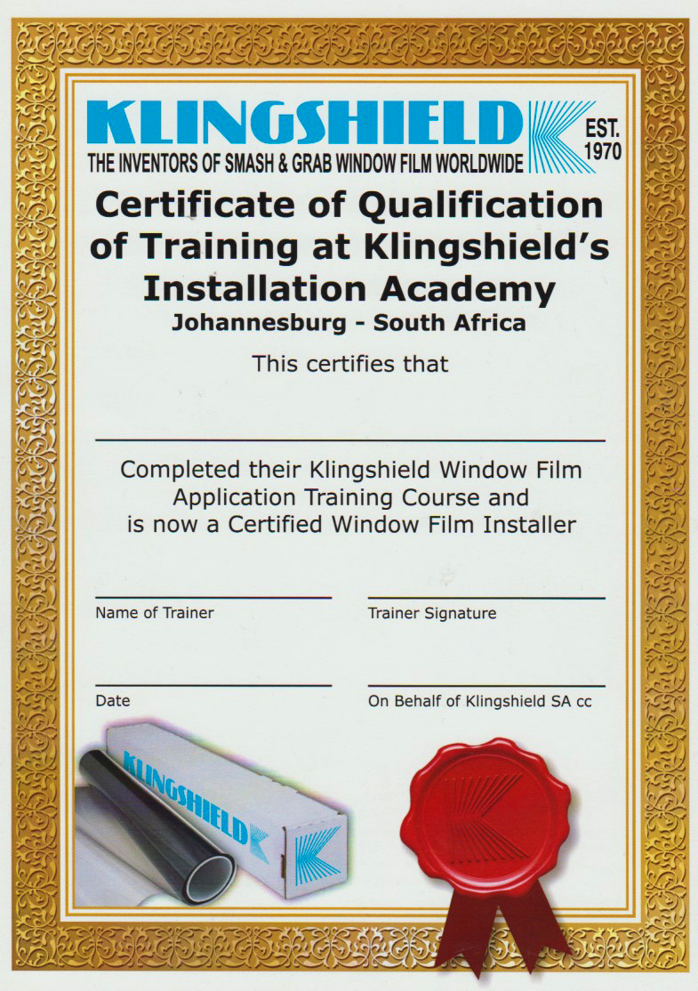 Certificate Klingshield 1