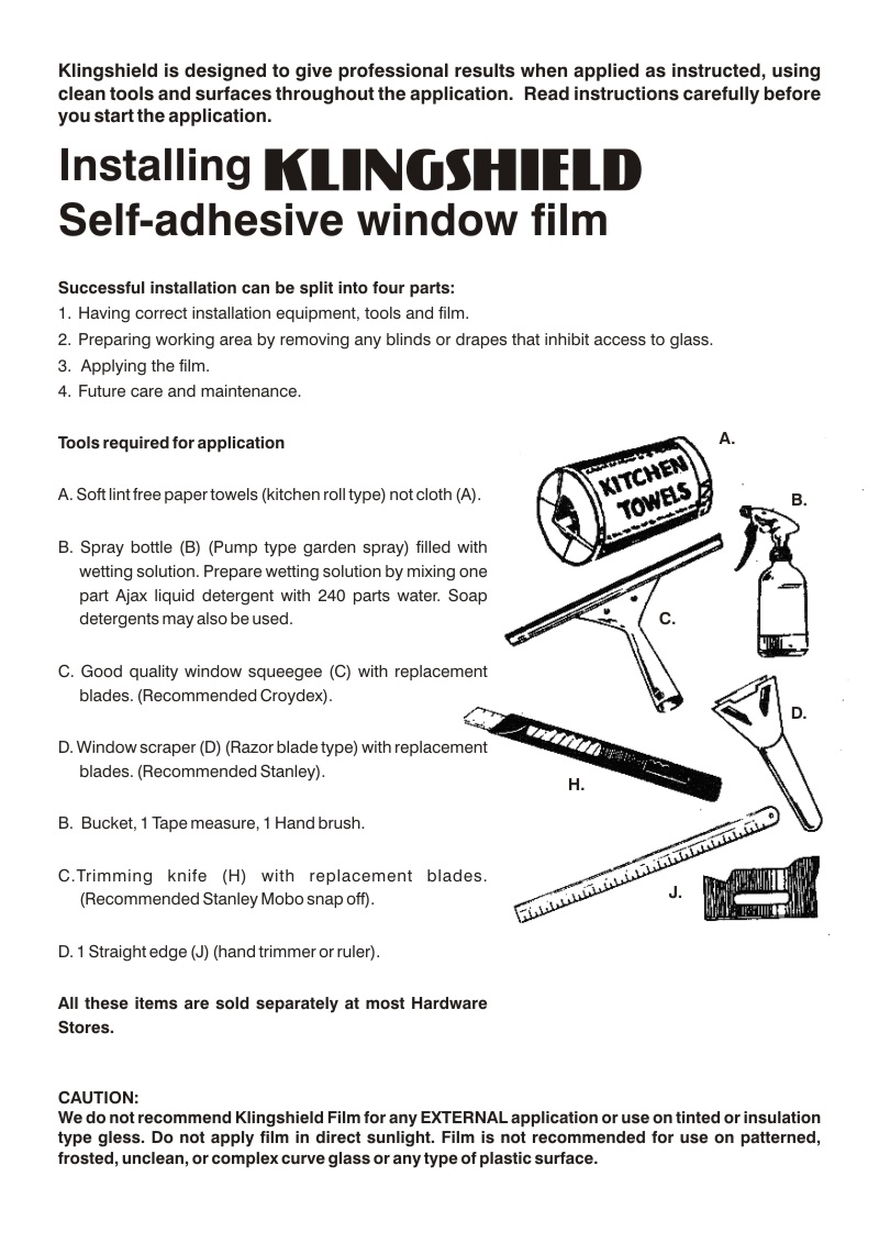 Klingshield Do It Yourself Guide - Page 1
