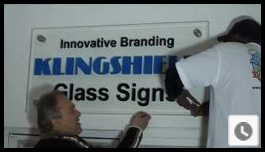 glass signs by klingshield