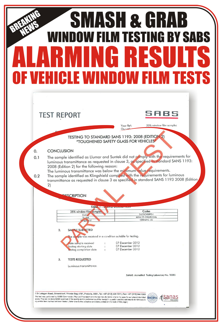 SABS report on window film part 1