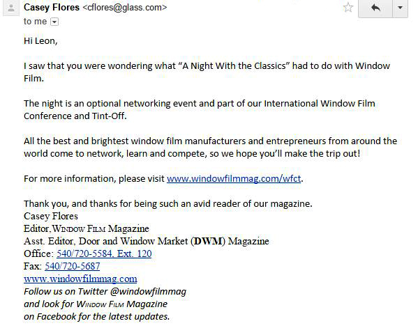 reply from window film magazine