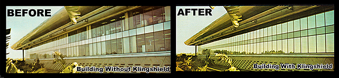 Building before and after window film